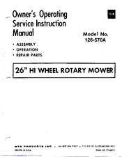 MTD 126-570A Owner's Operating Service Instruction Manual