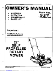 MTD 127-270-300 Owner's Manual