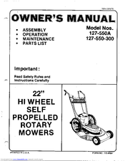 MTD 127-550-300 Owner's Manual