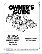 MTD 127-365-000 Owner's Manual