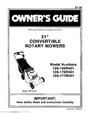 MTD 128-166R401 Owner's Manual