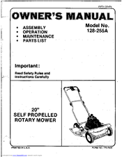MTD 128-255A Owner's Manual