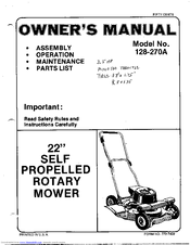 MTD 128-270A Owner's Manual