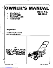 MTD 128-336A Owner's Manual