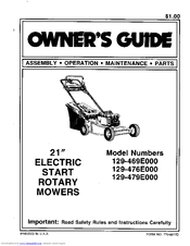 MTD 129-476E000 Owner's Manual