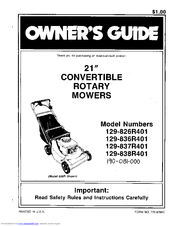 MTD 129-836R401 Owner's Manual