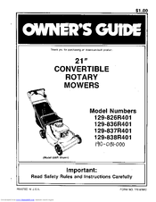 MTD 129-837R401 Owner's Manual