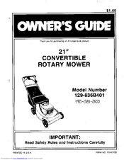 MTD 190-081-000 Owner's Manual