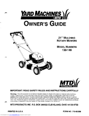 Yard Machines 130-148 Owner's Manual