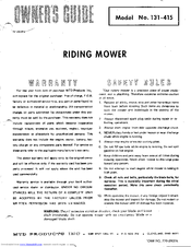 MTD 131-415 Owner's Manual