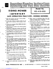 MTD 132-410-053 Operating/Service Instructions Manual