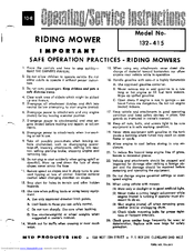 MTD 132-415 Operation & Service Manual