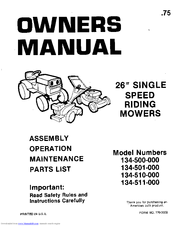 MTD 134-511-000 Owner's Manual