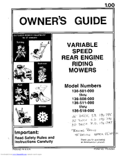 MTD 136-508-000 Owner's Manual