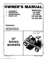 MTD 137-435-300 Owner's Manual