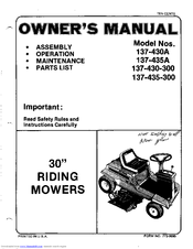 MTD 137-435A Owner's Manual