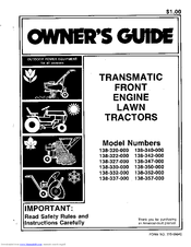 MTD 320 Owner's Manual