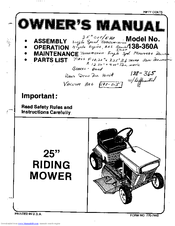 MTD 138-360A Owner's Manual
