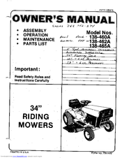 MTD 138-460A Owner's Manual