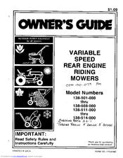 MTD 138-508-000 Owner's Manual