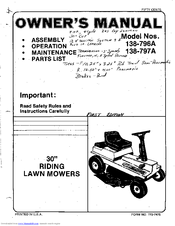 MTD 138-796A Owner's Manual