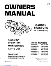 MTD 144-827-000 Owner's Manual