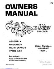 MTD 14995L Owner's Manual