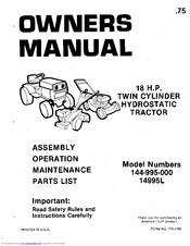 MTD 144-995-000 Owner's Manual