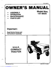 MTD 147-860A Owner's Manual