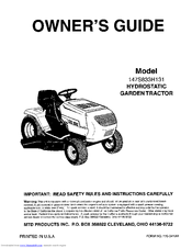 MTD 833 Owner's Manual