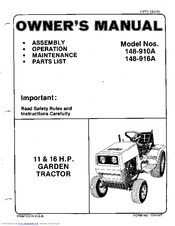 MTD 148-916A Owner's Manual