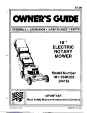 MTD 181-124K002 Owner's Manual