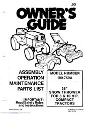 MTD 190-759A Owner's Manual