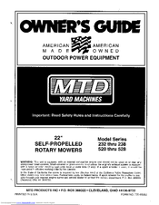 MTD 232 Series Owner's Manual
