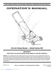 MTD Aerator 30 Operator's Manual