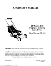 MTD 439 Series Operator's Manual