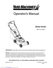 Yard Machines E459 Series Operator's Manual