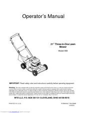 MTD 469 Operator's Manual