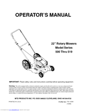 MTD 519 Series Operator's Manual
