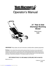 Yard Machines 540 Series Operator's Manual