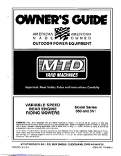 Yard Machines 561 Series Owner's Manual