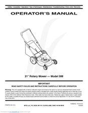 MTD Yard-Man 588 Operator's Manual