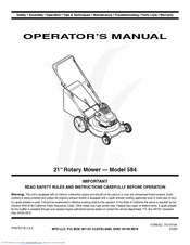 MTD 584 Operator's Manual
