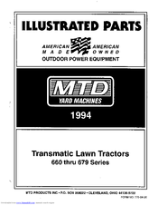 MTD 660 thru 679 Illustrated Parts Manual