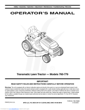 MTD 779 Series Operator's Manual