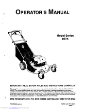 MTD 967K Series Operator's Manual