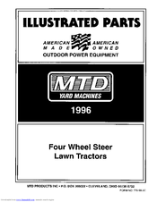 Yard Machines Four Wheel Steer Lawn Tractors Illustrated Parts Manual
