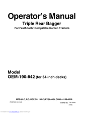 MTD OEM-190-842 Operator's Manual