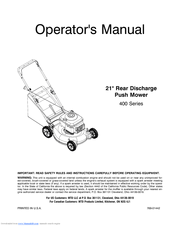 MTD YardWorks Series 400 Operator's Manual