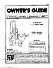 MTD 638 Owner's Manual
